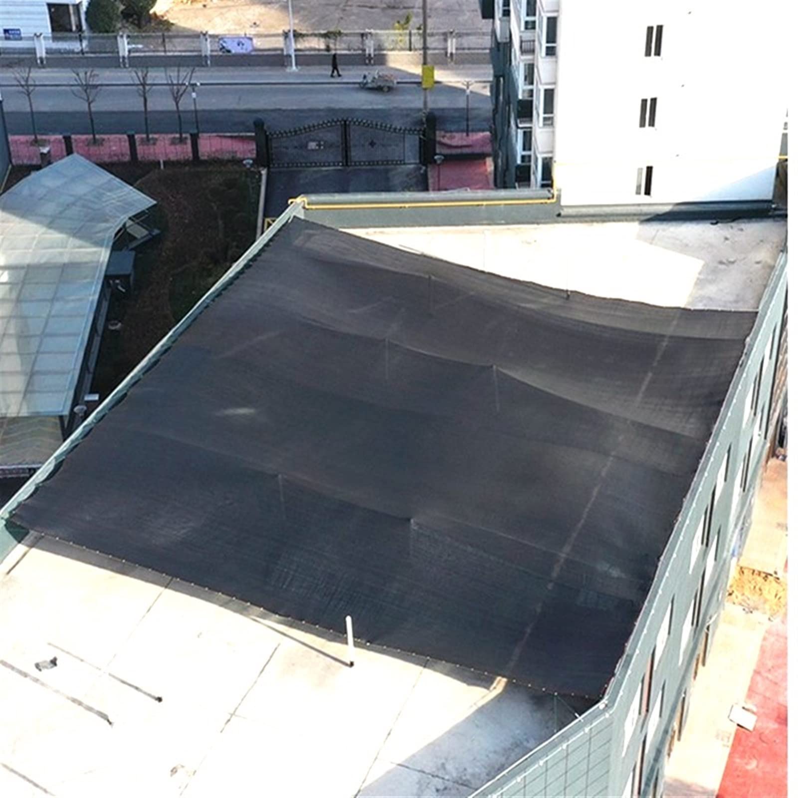 Telo in rete resistente per parasole, 70%-80%, protezione UV per esterni, giardino, piscina, capanno auto e altro ancora, include 6 picchetti da terra, ideale per reti da giardino