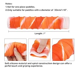 Ayaport Kayak Paddle Grips Non-Slip Silicone Wraps Blister Prevention Kayaking Accessories for Take-Apart Paddles (Orange/White)