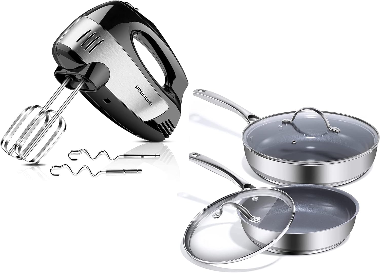 REDMOND Hand Mixer Electric & Frying Pan Set Home & Kitchen