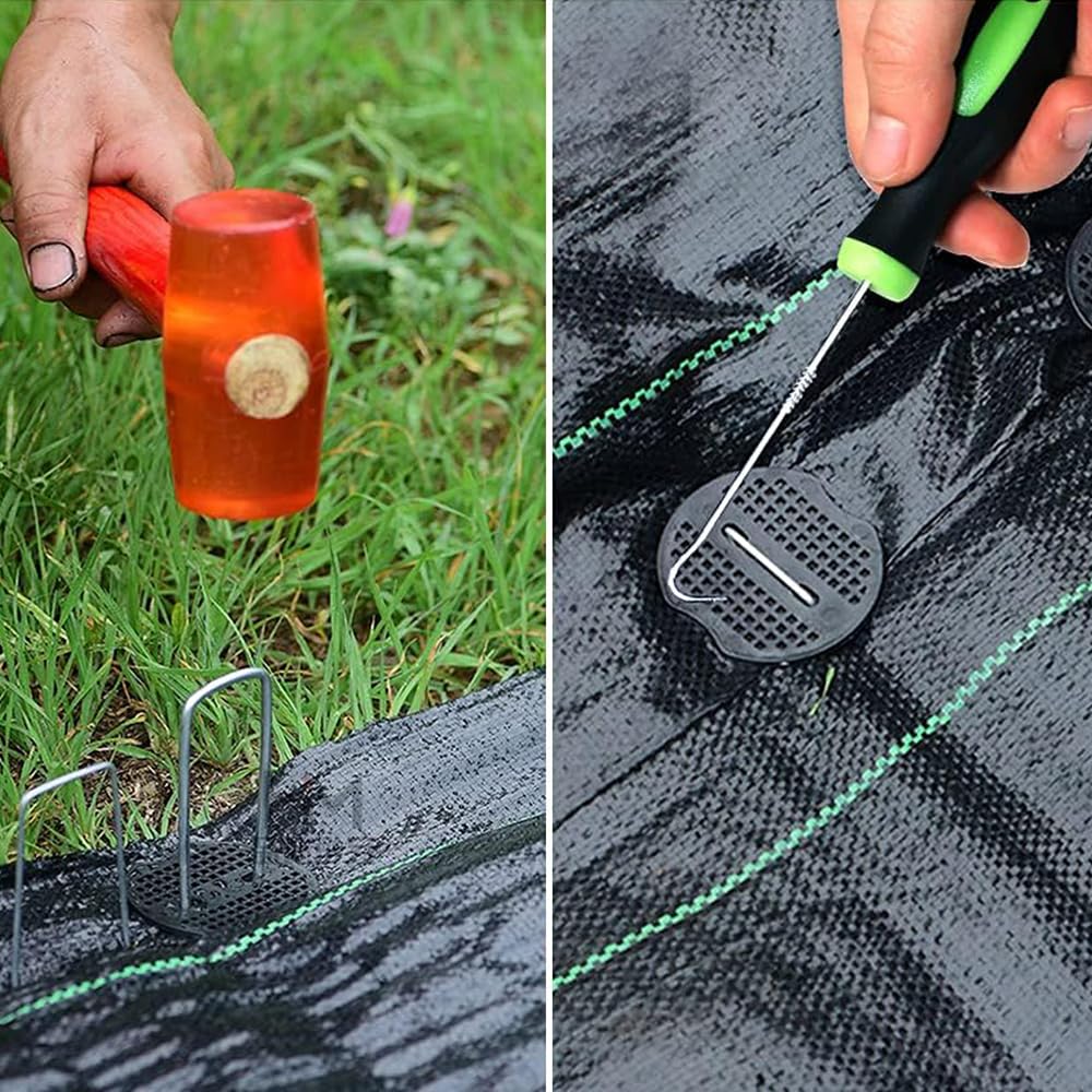 Onkruiddoek Haringen Yuragim Grondankers Set - 100 Stuks U-haringen