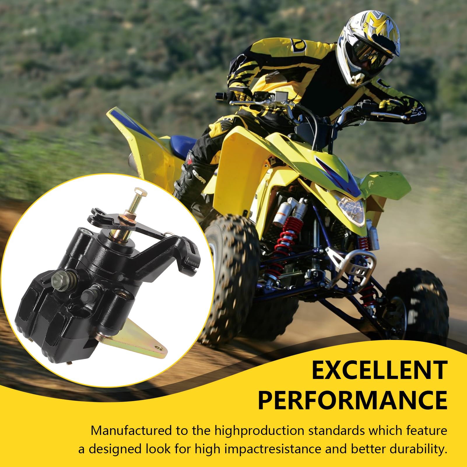 KASturbo Conjunto de pinza de freno trasero para Suzuki ATV LTZ400 QuadSport 400 2003-2013