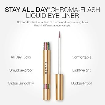 stila Stay All Day Chroma-Flash Liquid Eye Liner | Long-Wear Shade-Shifting Metallic Liner with Chrome Finish | Smudge-Proof, Fade-Resistant | Precision Brush Tip | Bold, Multi-Dimensional Color