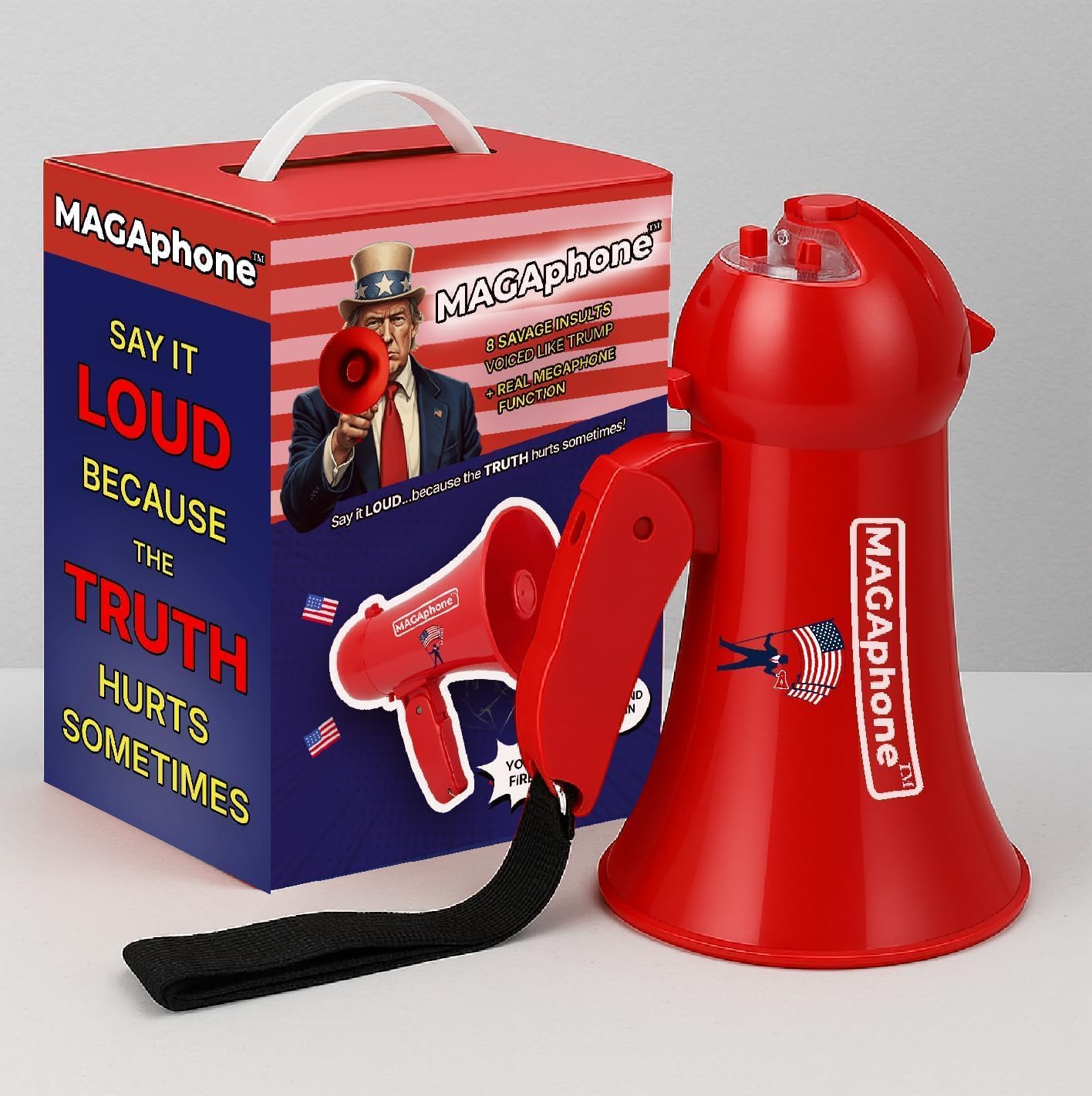 Smart Products Novelty Presidential Megaphone – Funny Gag Gift with 8 Presidential-Voiced One-Liners & Real Voice Amplifier