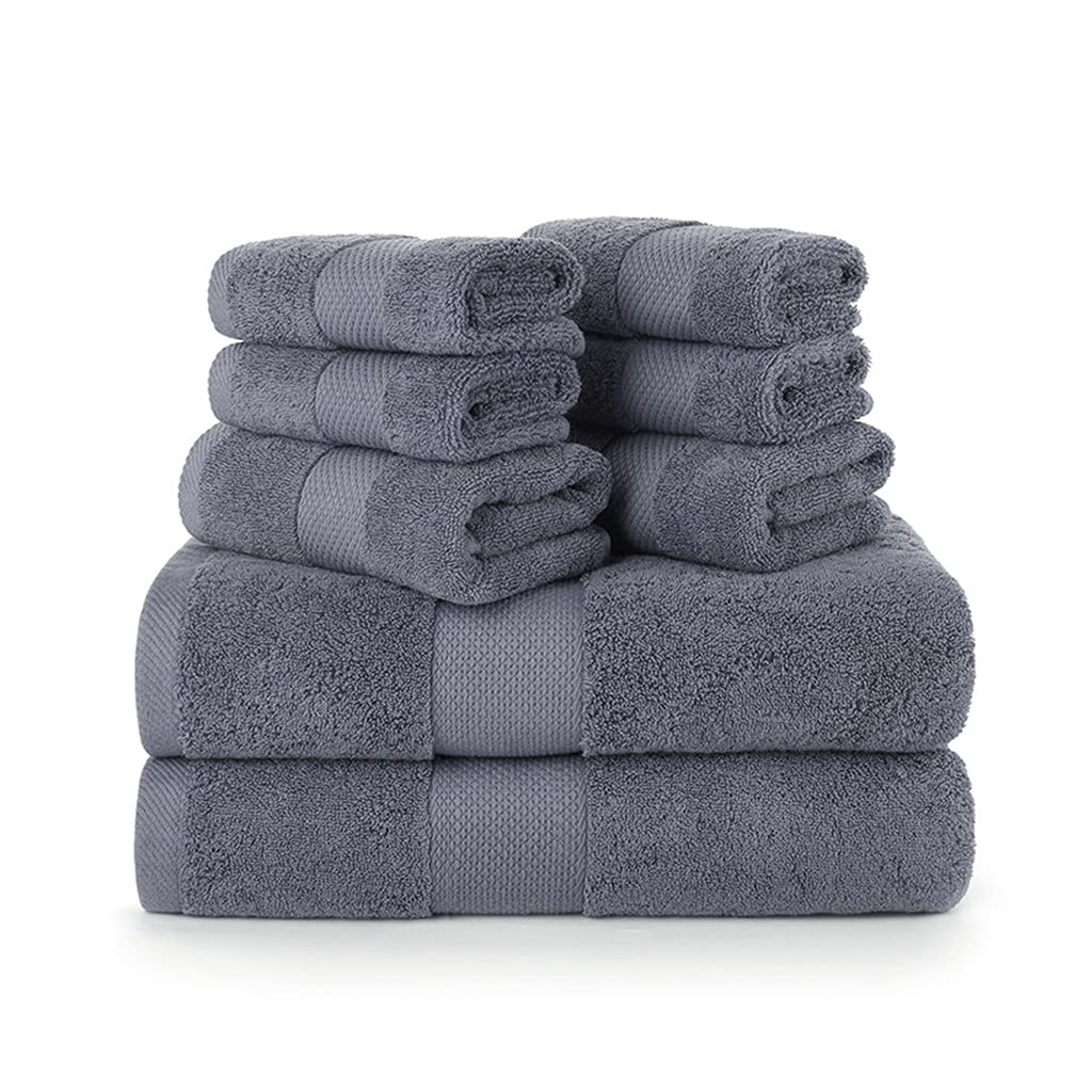 8 Pieces Bath Towel Set 2 Large Bath Towels 2 Hand Towels 4 Washcloths Cotton Super Absorbent Bathroom
