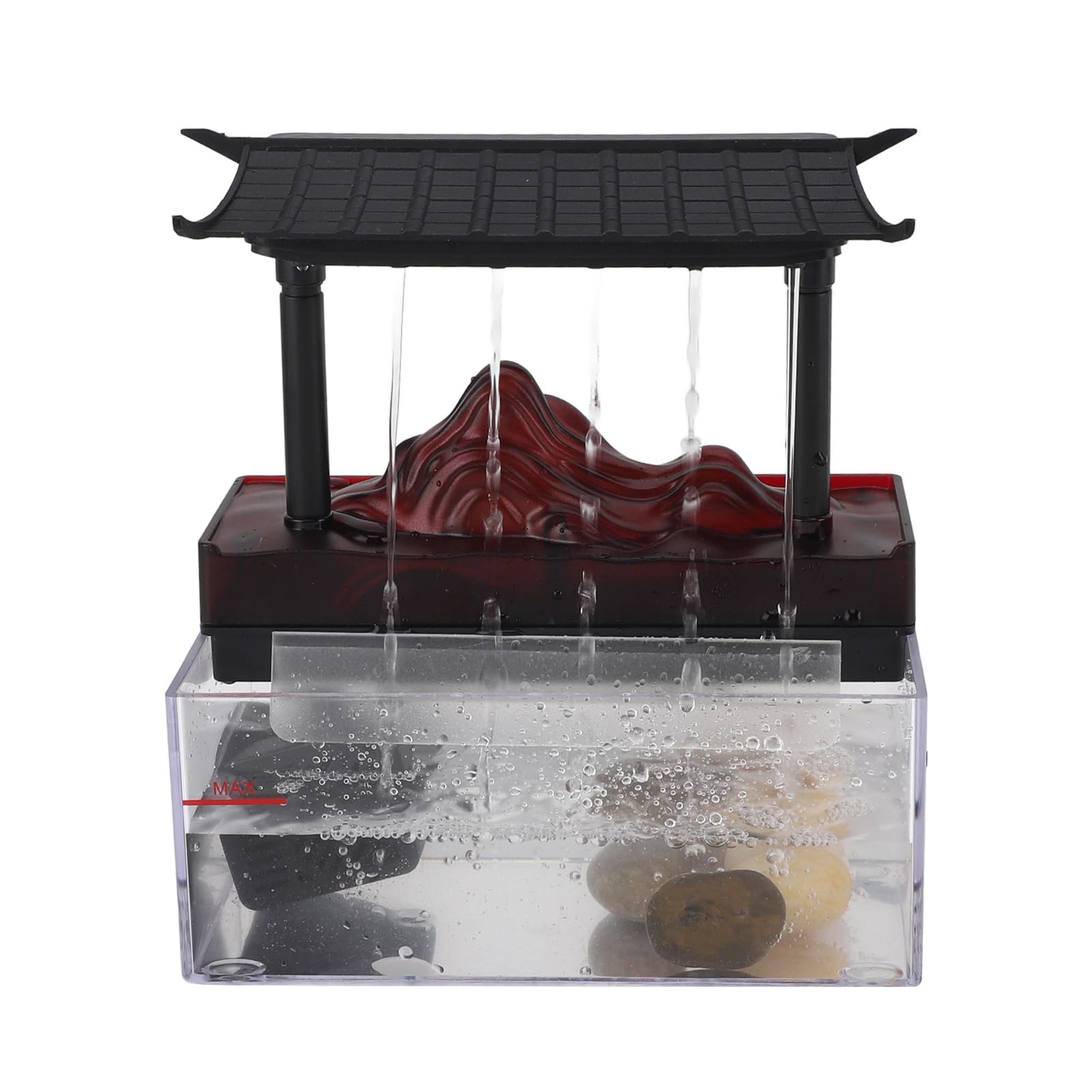 Tabletop Water Fountain, Desk Water Fountain, Plastic Indoor Fountain Decor for Living Room and Coffee Table, USB LED Recurring Stream