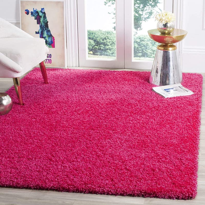 Image of Naze Modern Geometric Area Rug, Shag Texture, Multi-Colour Pattern with Extra Softness and Smooth, Silky Feel, for Living Room Carpet, Etc.clr-PARPAL DRK,1, Size 5x8 feet