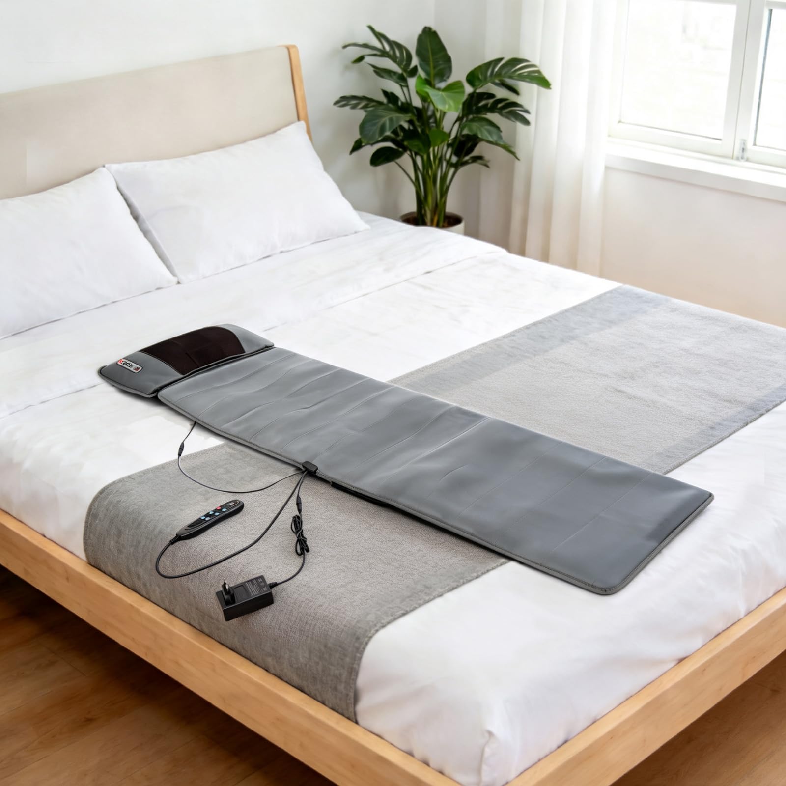 Tapis de massage pour tout le corps avec chaleur, 20 têtes et 10 moteurs