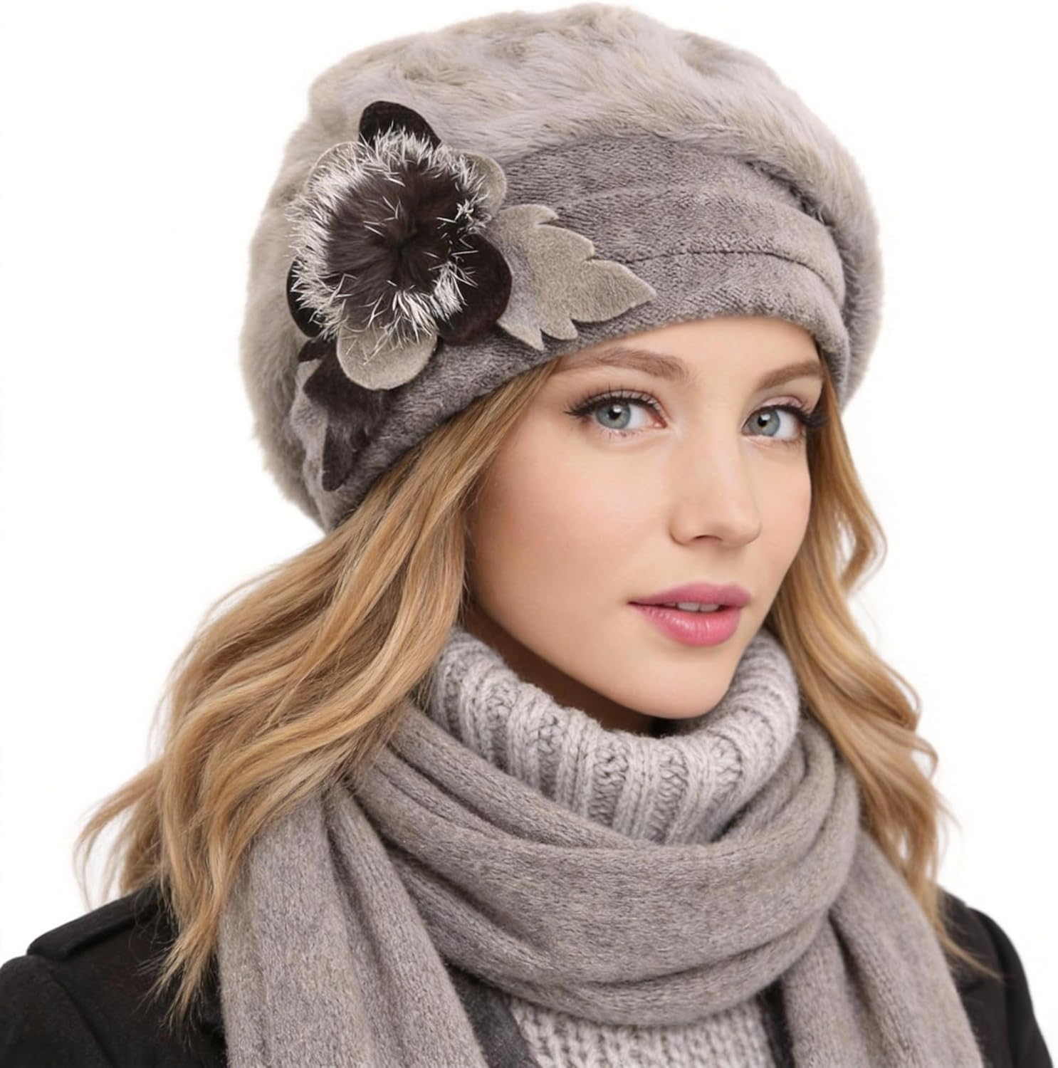 VECRY Women's 100% Wool Bucket Hat Felt Cloche Beret Dress Winter Beanie Hats