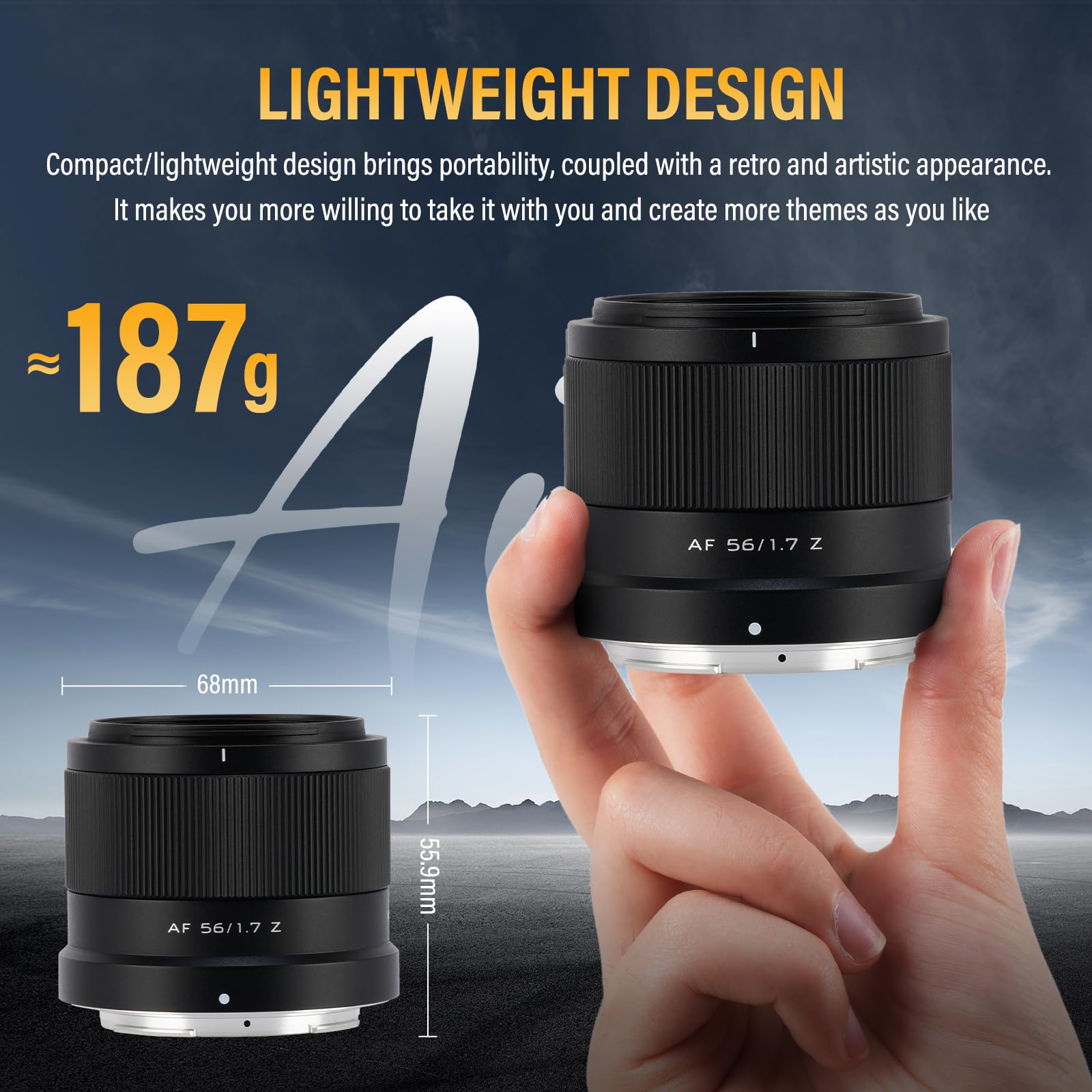 VILTROX 56 mm F1.7 Air Z Mount Obiektyw Fotograficzny do obiektywu Nikon Z Camera Duże Przysłony i Auto Focus Czujniki APS-C dla Nikon Z30 Z50 Z50II Z5 Z5II Z6II Z7 Z7II Z8 Z9 ZR
