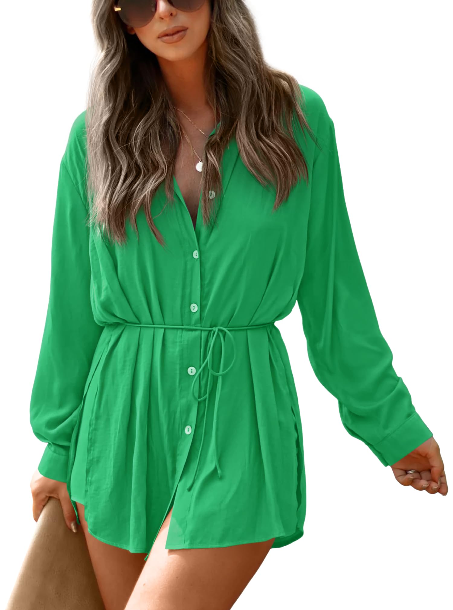 NONSAR Blusa larga para mujer con cuello en V, blusas de manga larga, camiseta de dos piezas, verano, elegante, monocolor, blusa+pantalones cortos, juego de 2 piezas