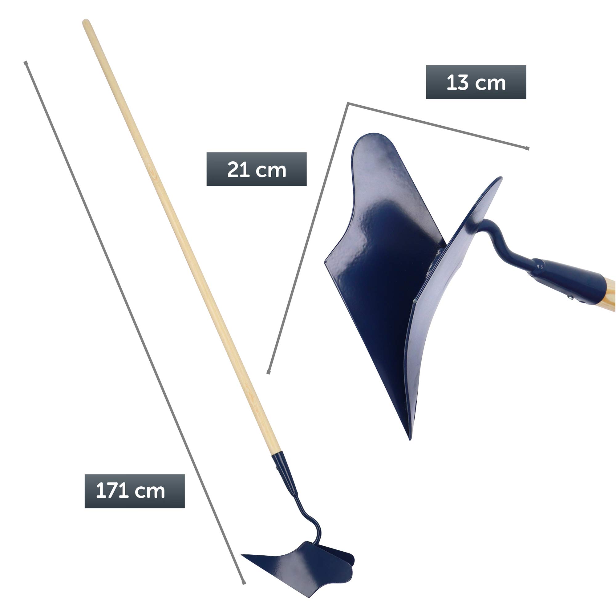 KADAX Häufler - Mandrin à main en métal de 1,7 m de long - Accessoire de jardin pour amasser la terre, les pommes de terre, les légumes (largeur : 14 cm)