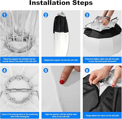 Miniatura 6 de Caja de luz de lartern de 33.5 pulgadas  33.5 in con soporte de luz resistente, caja de luz posterior de liberación rápida, modificador de luz suave