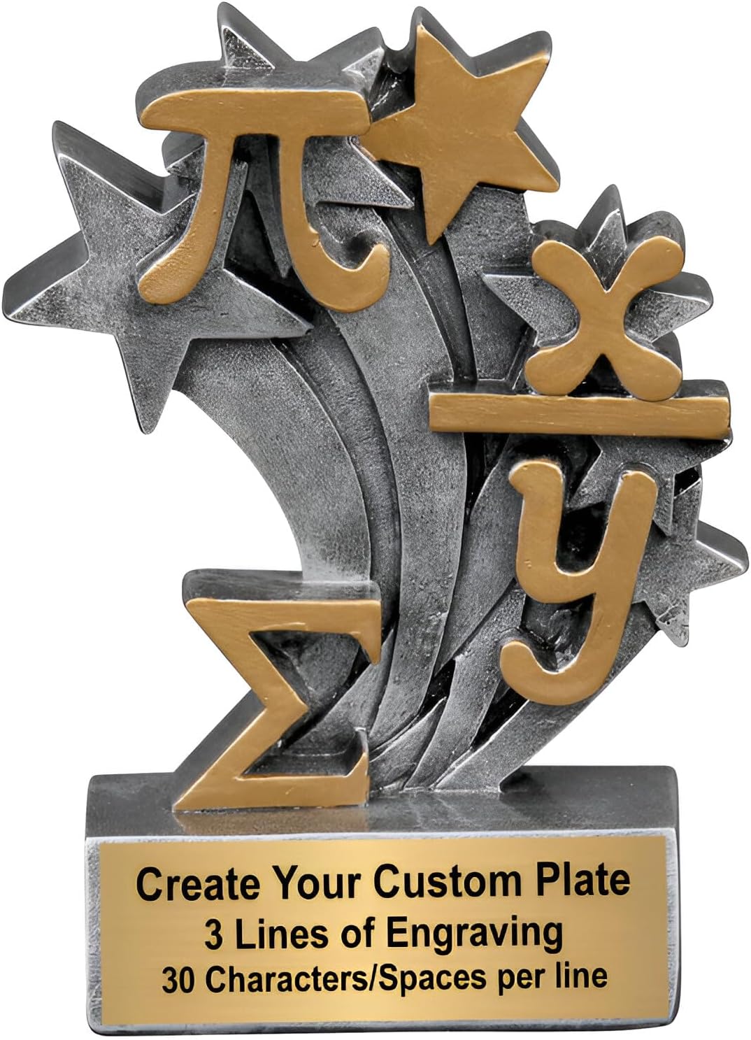Decade Awards Personalized Math Trophy - Engraved Star Blast Academic Award for Students Teachers or Teams - Math Competition or School Champion Prize - Customize Now (4.75 Inch)