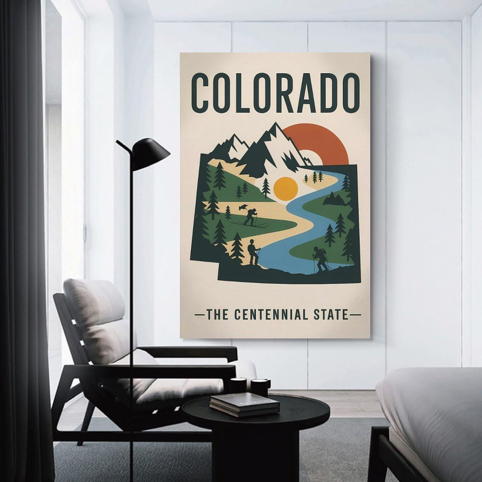 Junmoney Colorado Centennial State Travel Wall Picture Print 20x30inch(50x75cm), for Lounge Decor, Offices Or Entryway Styling, A Flexible Wall Accent for Shared Spaces