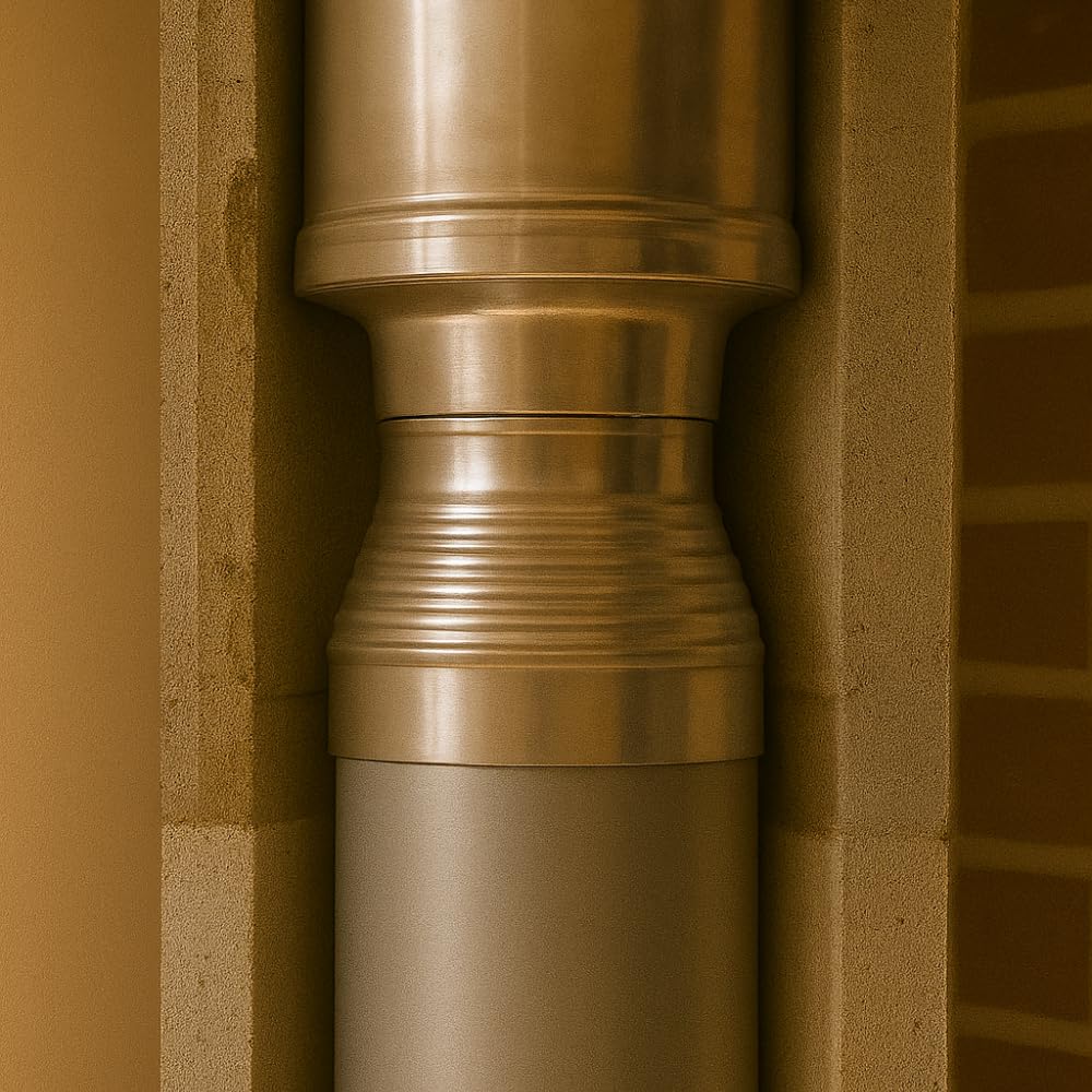 FORTUNATO Aumento-Riduzione per Canna Fumaria, Acciaio Inox BA Lucido 0,5 mm, Montaggio Rapido, Impianto Sicuro e Performante (Ø 200/300 mm)