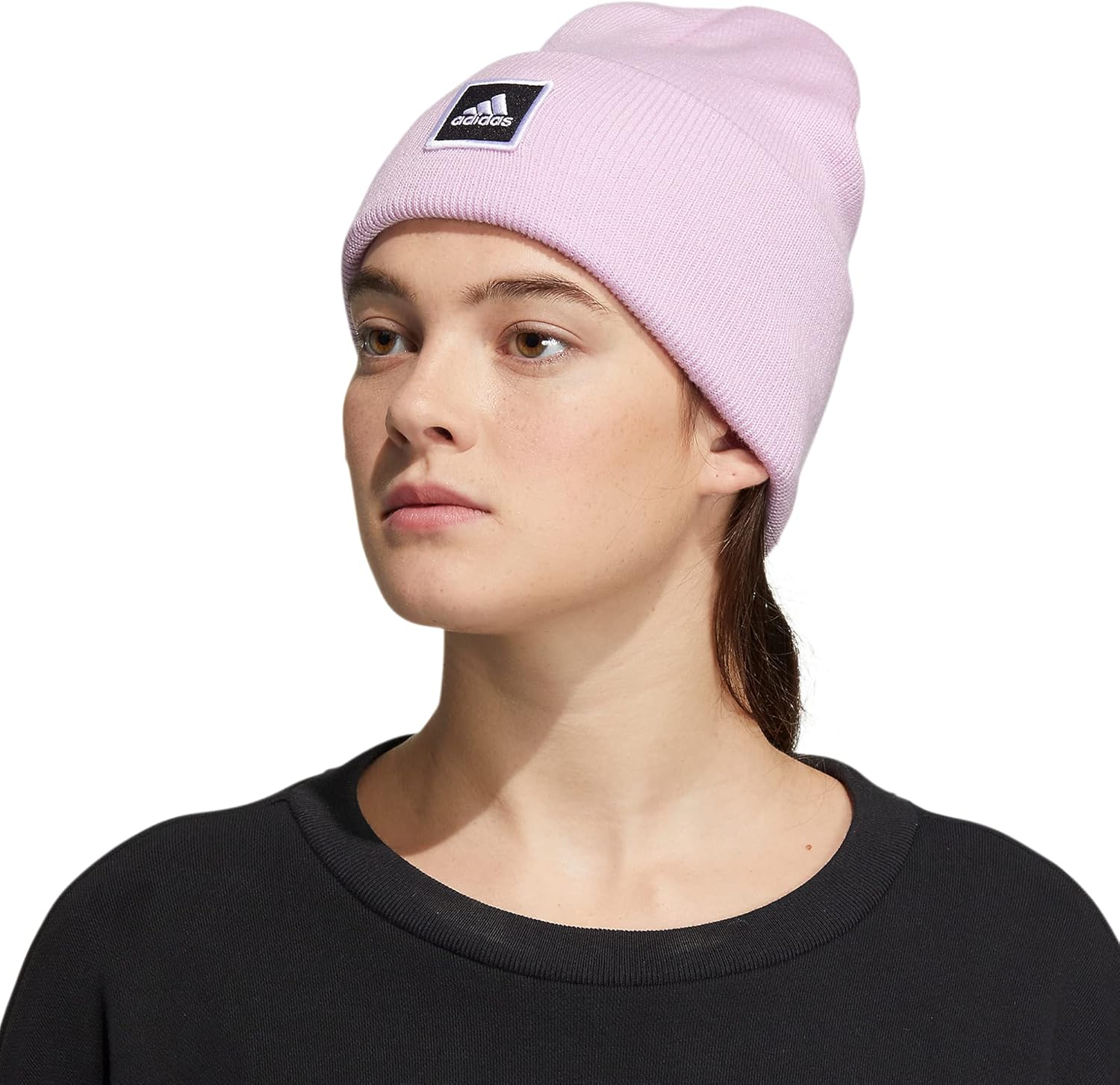 adidas Women's Wide Cuff Tall Fit Beanie, Cuffed Slouchy Acrylic Knit Cap/Hat for Winter
