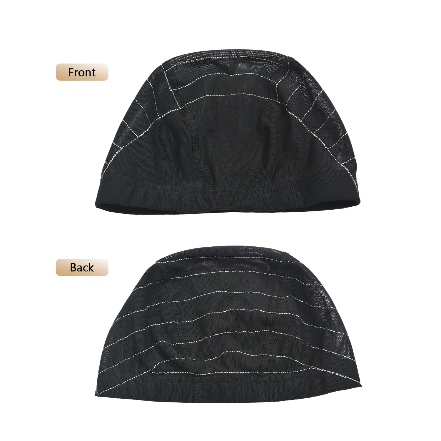 Cappello in filo bianco Elasticità Mesh Cappello Perrucca Cappello per principianti Tessutura per capelli Rete Nero(13x4 M)