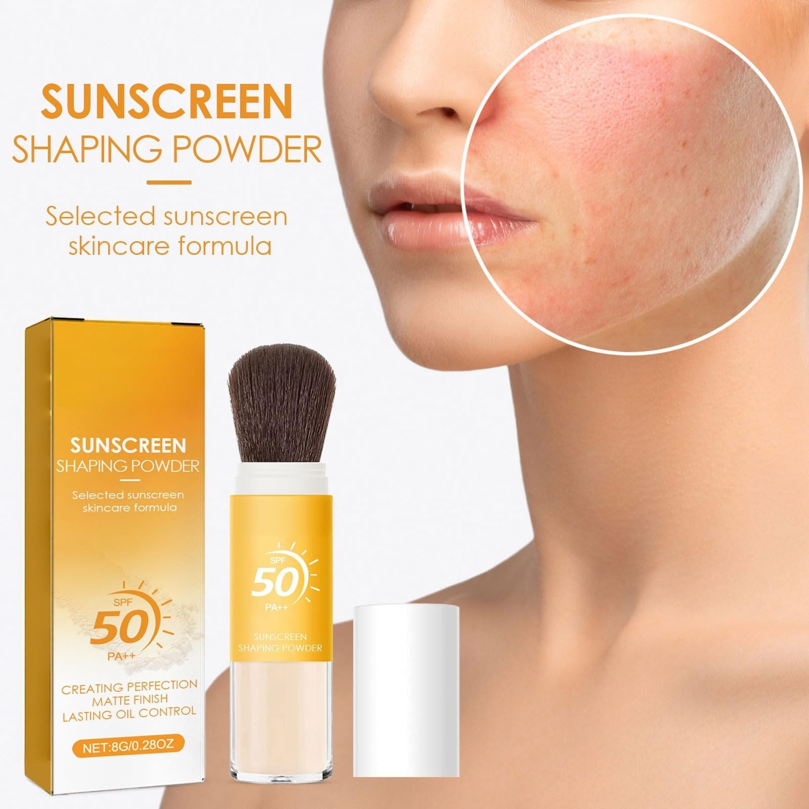 Poudre Fixatrice De Protection Solaire Naturelle, SPF 50 PA++