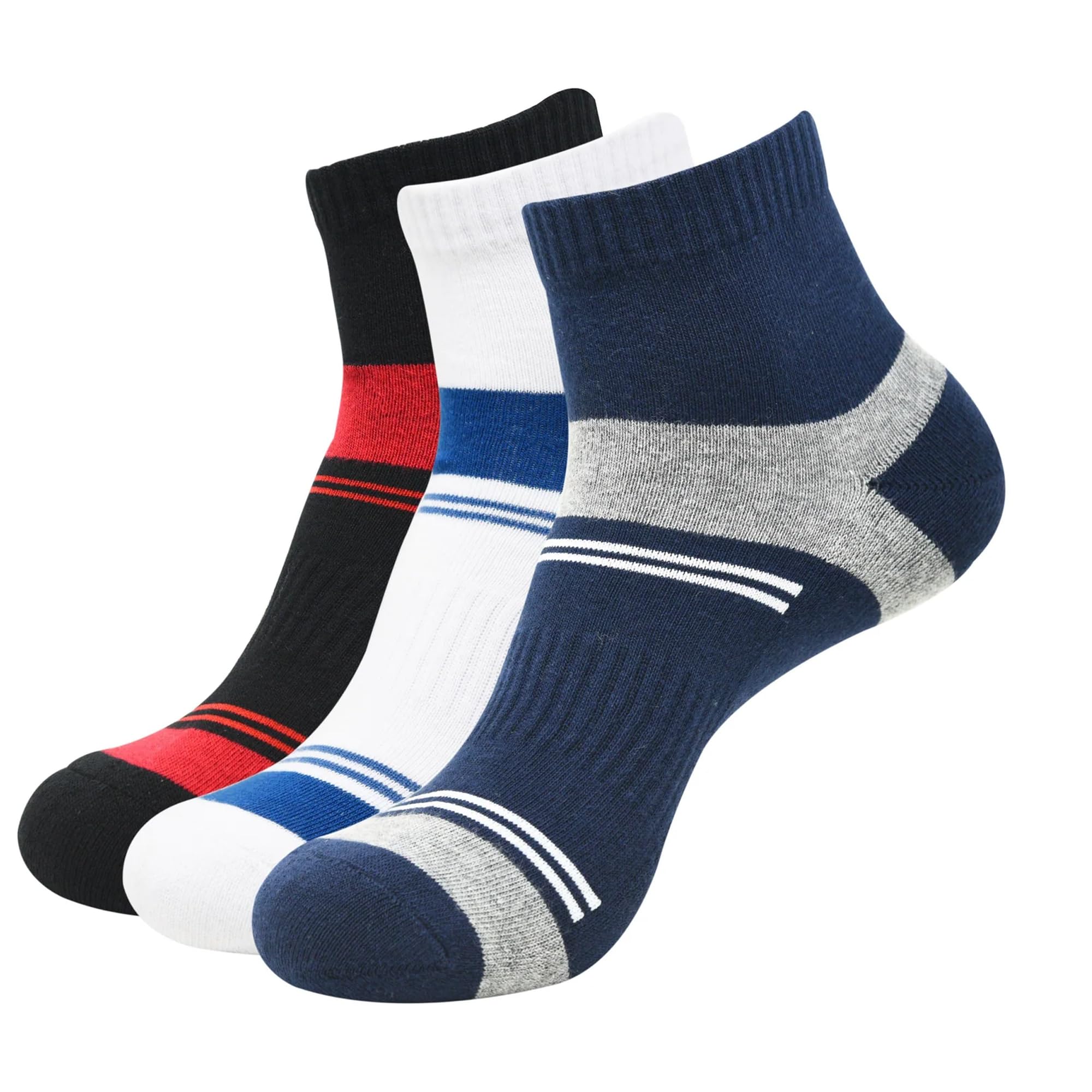 unaar PowerFit Ankle Socks - Athletic Cotton Blend, Featuring Cushioned Support and Arch Fit for Active Lifestyles - Pack of 3-picture-29