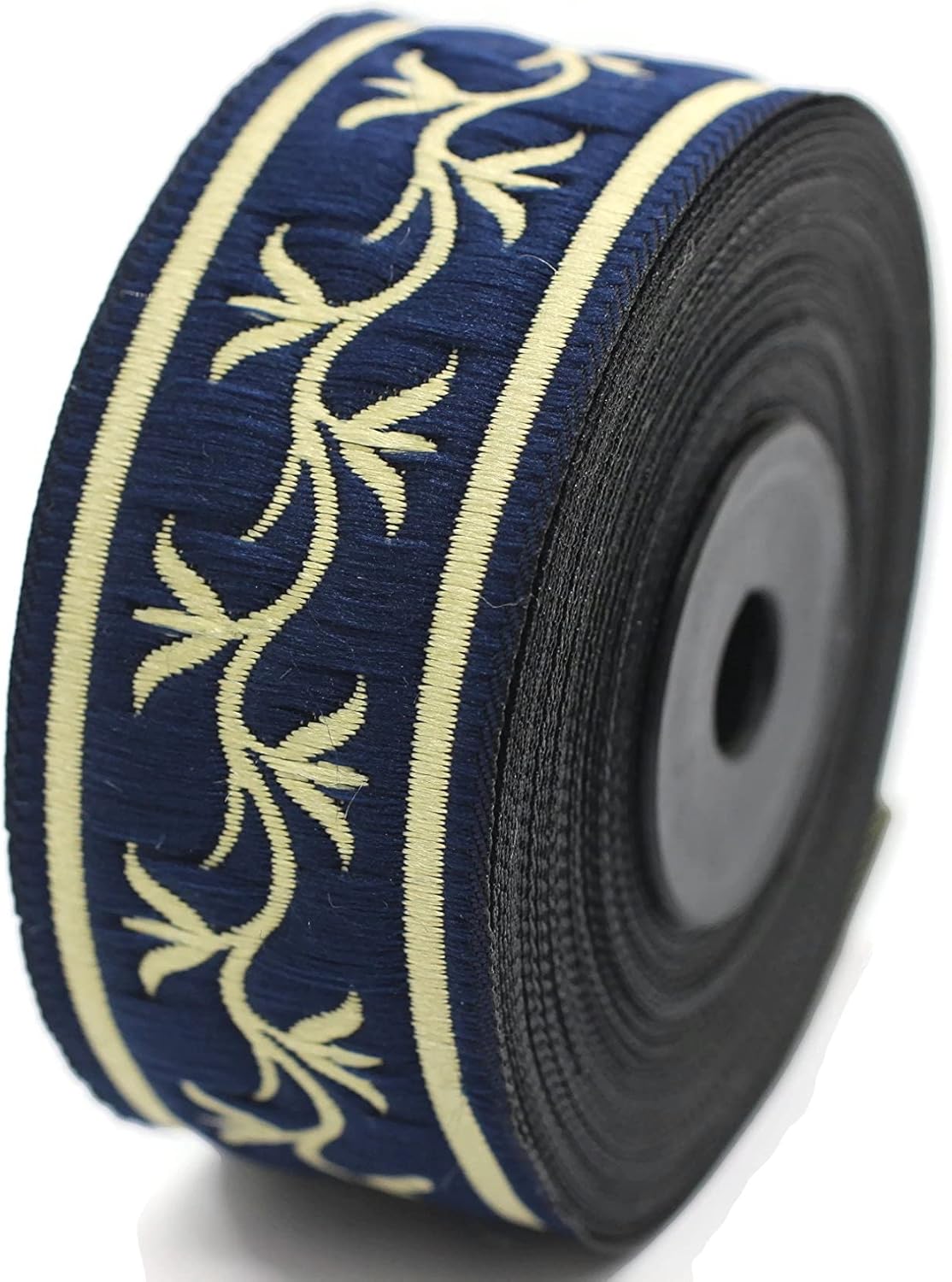 11 Yard Spool 1.37 inches Wide Royal Blue Gold Ivy Jacquard Ribbon Medieval Fabric Trim Gift Wrapping Wedding Party Decoration 35073
