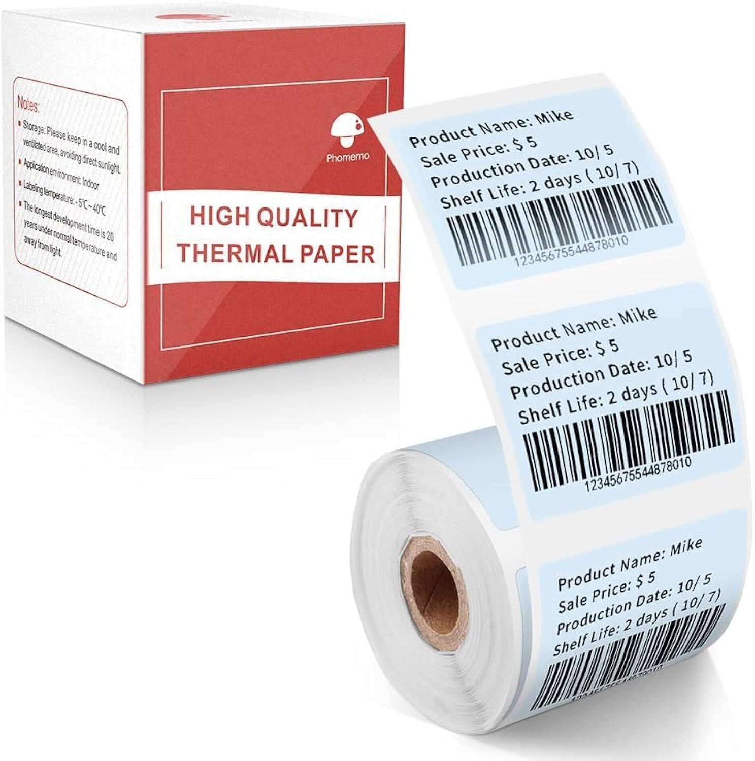 Phomemo Thermal Sticker Label for M110/M221/M220/M120/M200/M150 Label Maker- Black on Blue 1.57"x1.18"(40x30mm) for Small Business, Home, Office, 230 Labels/Roll