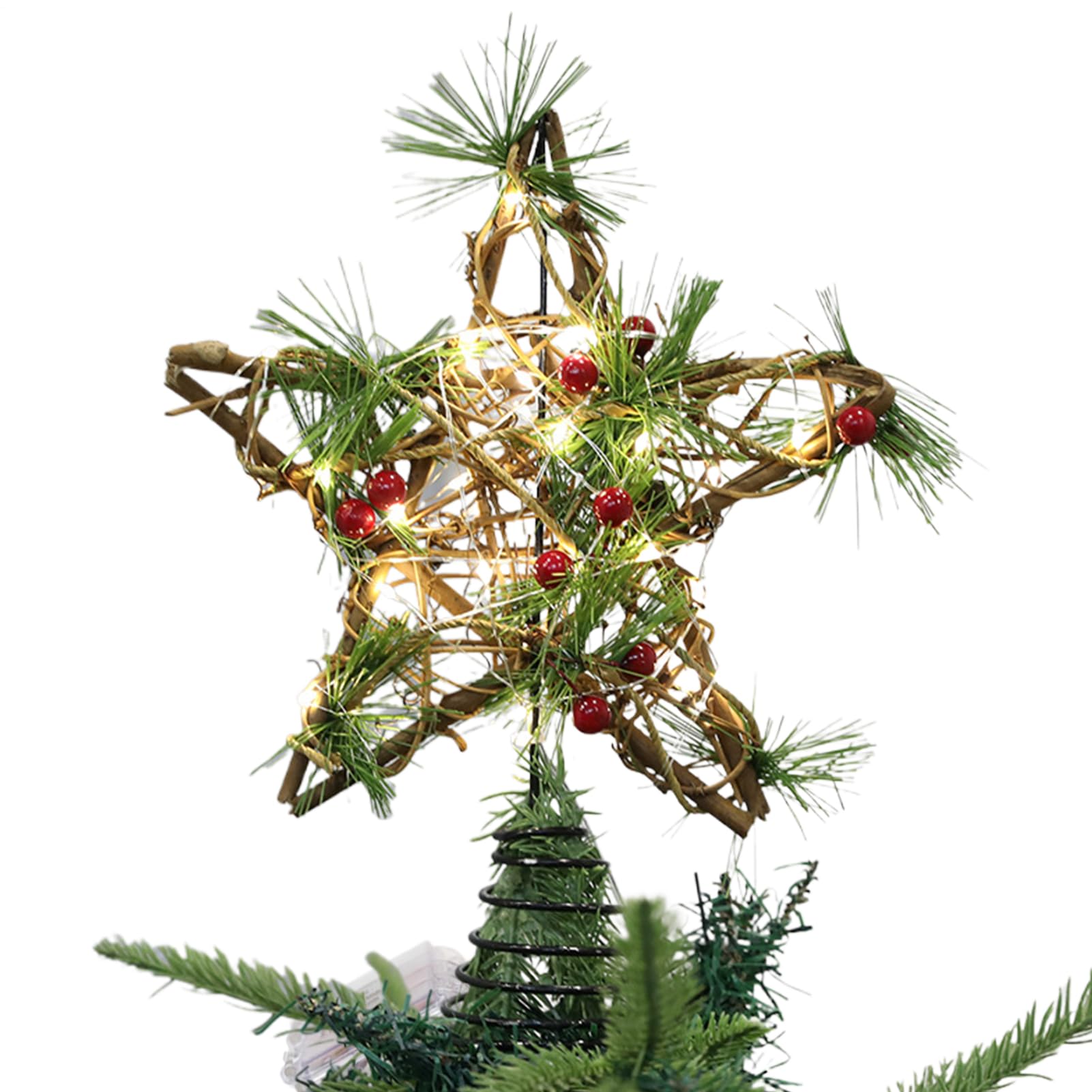Étoile de sommet pour sapin de Noël LED fixe à éclairage tamisé pour décoration intérieure