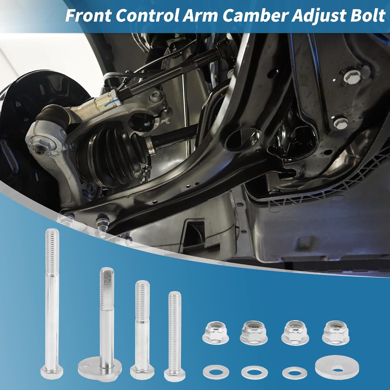 ACROPIX Front Control Arms Cam Bolts for Dodge for Ram 1500 4x4 2002-2008 for Ram 2500 3500 2003-2009 8.8 Grade Front Camber Adjustment Bolt Hardware Kit Eccentric Cam Washer