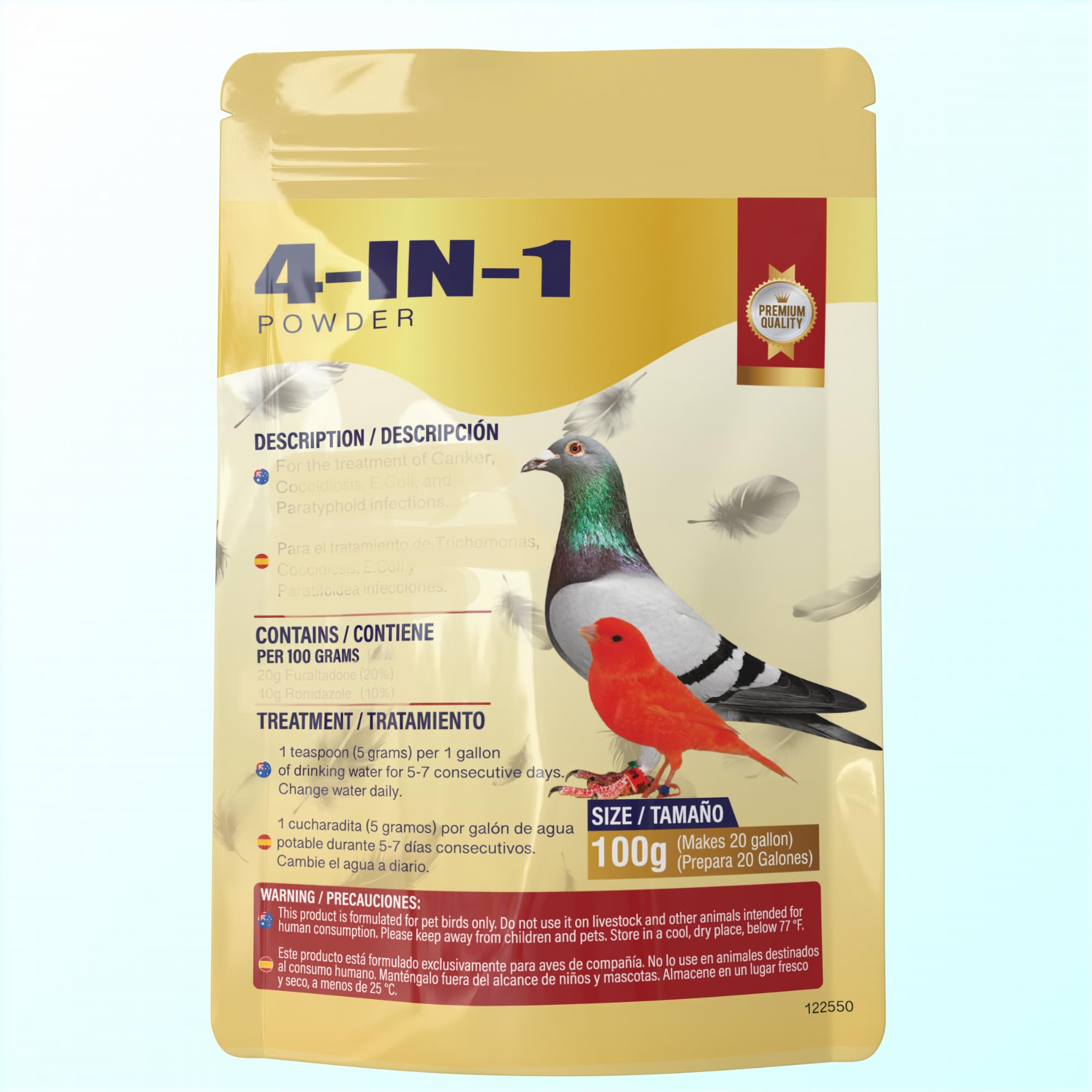 4 in 1 Powder for Pigeon and Birds Treatment 100g for Pigeons and Birds (Powder 100G)