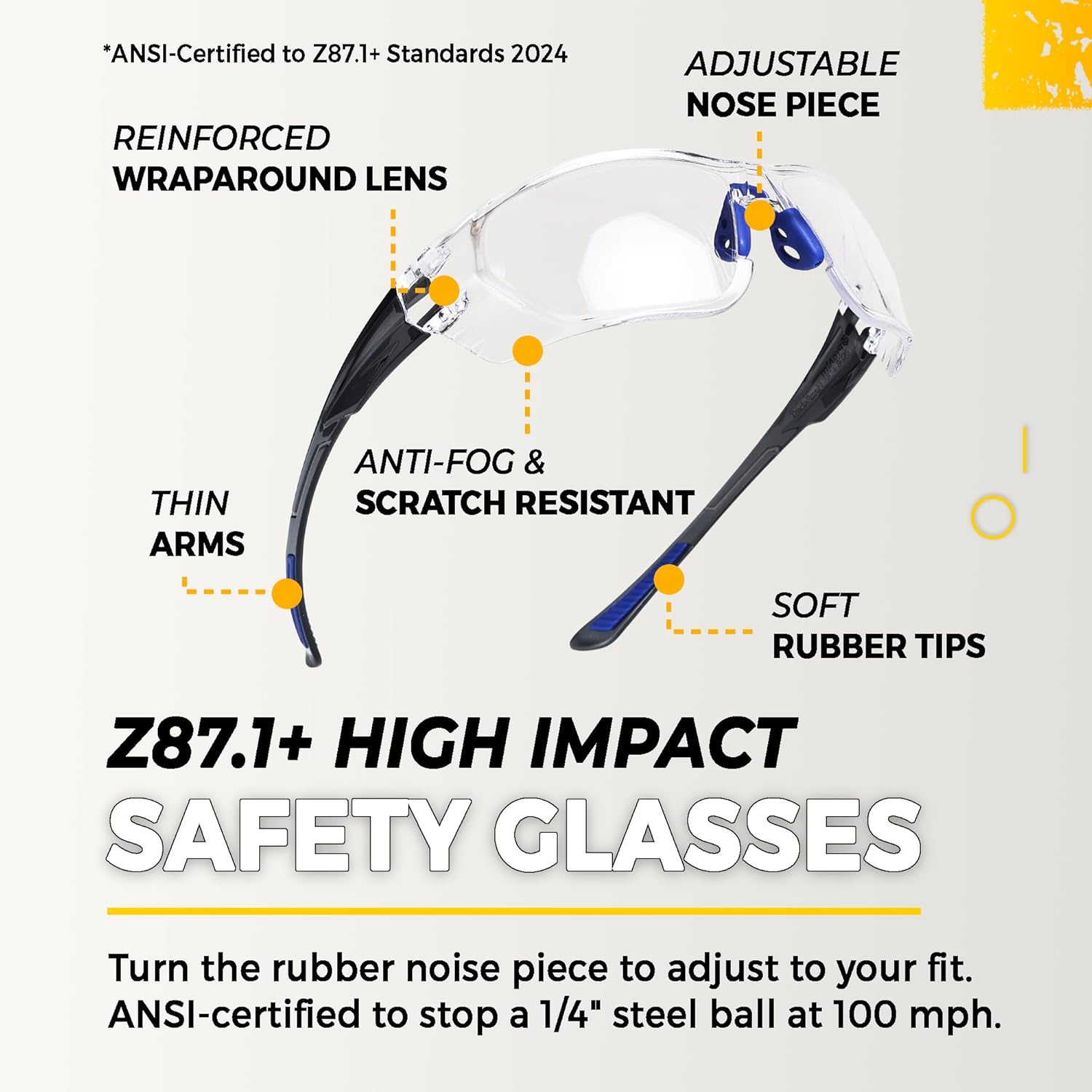 TradeSmart Complete Shooting Eye and Ear Protection: Electronic Earmuffs for Shooting, Range Glasses & Hard Carrying Case - Image 4