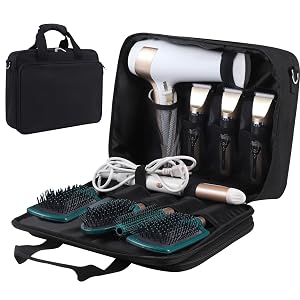 Barber Hairdryer Carrying Case - Hairstylist Travel Bag with Storage for Blow Dryer Salon Equipment