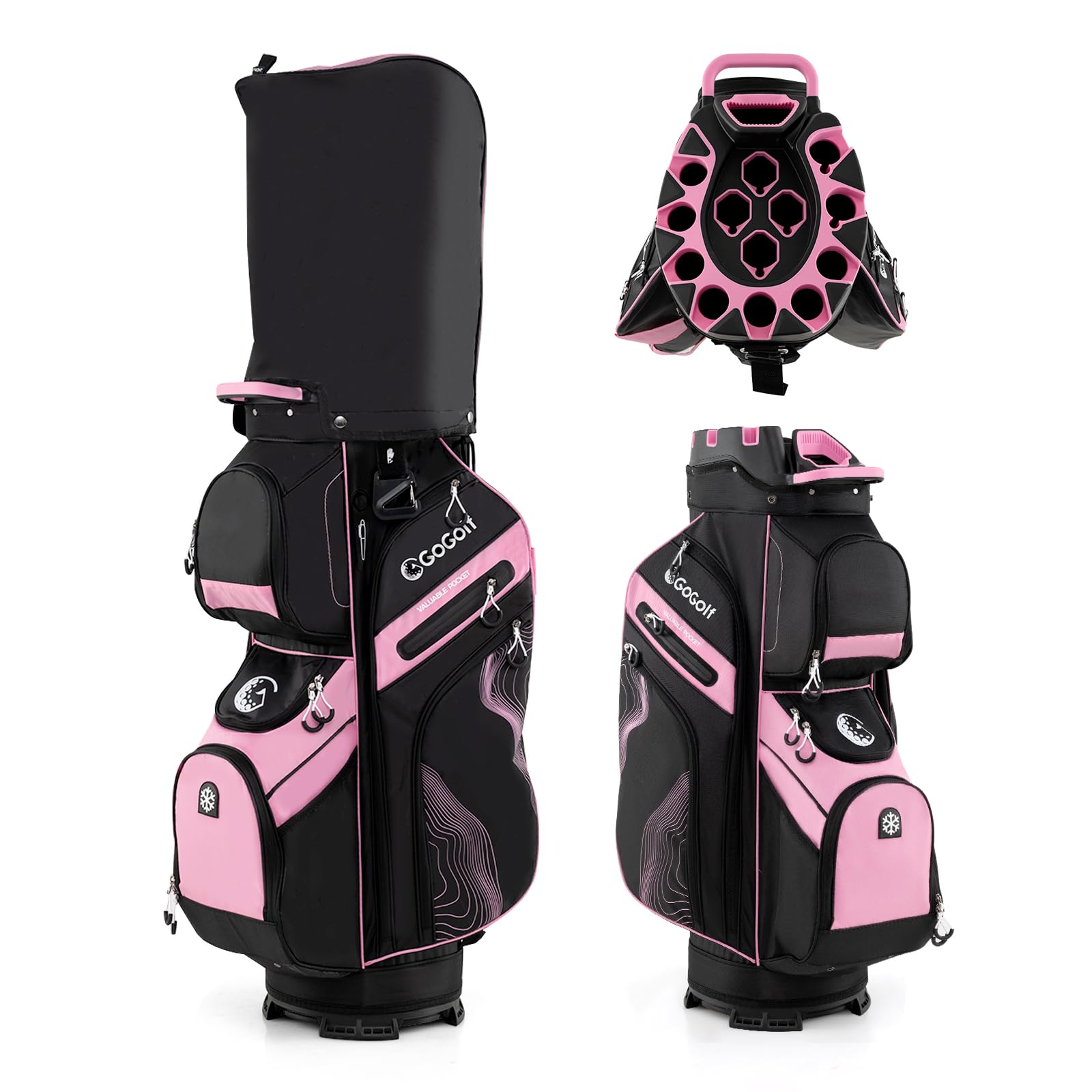 Amazon | Giantex ゴルフバッグ キャディバッグ 軽量2.6kg 14分割 9.5