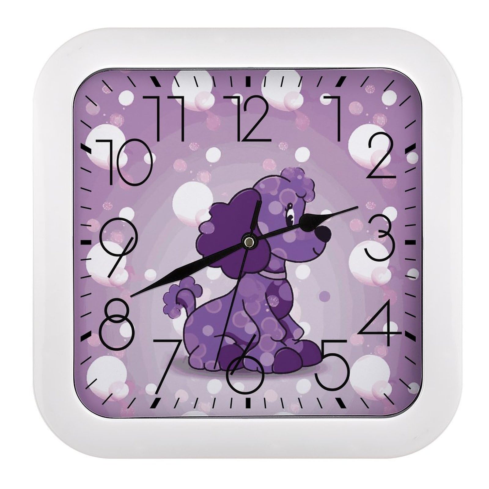 Horloge murale carrée pour salle de classe et chambre enfant