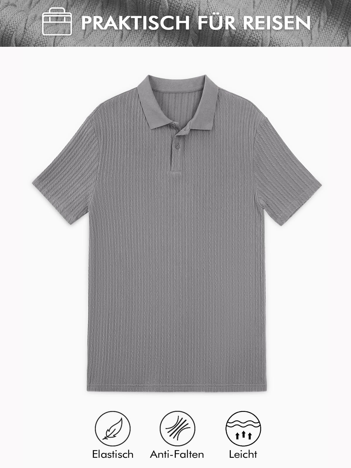 Runcati Męska koszulka polo z krótkim rękawem, dzianina, na lato, regularny krój, jednokolorowa, listwa guzikowa, koszulka polo basic, na czas wolny, koszulka polo