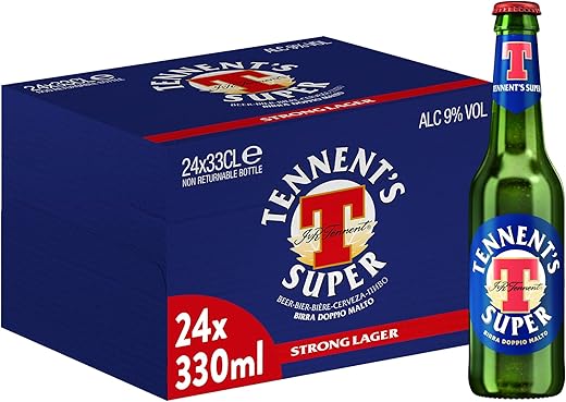 Tennent's Super Beer Bottle - Pack of 24 x 330ml