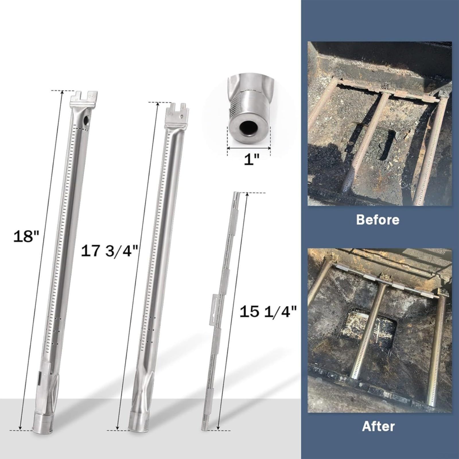 FACAIIO Grill Burner 69787 e barre 7636 per Weber II E310 E320 E330 S310 S320 S330, compatibile con griglie a gas E/S 310 315 320 330 (B)