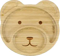 Clingo Prato De Bambu Urso Com Ventosa, Modelo: 3044