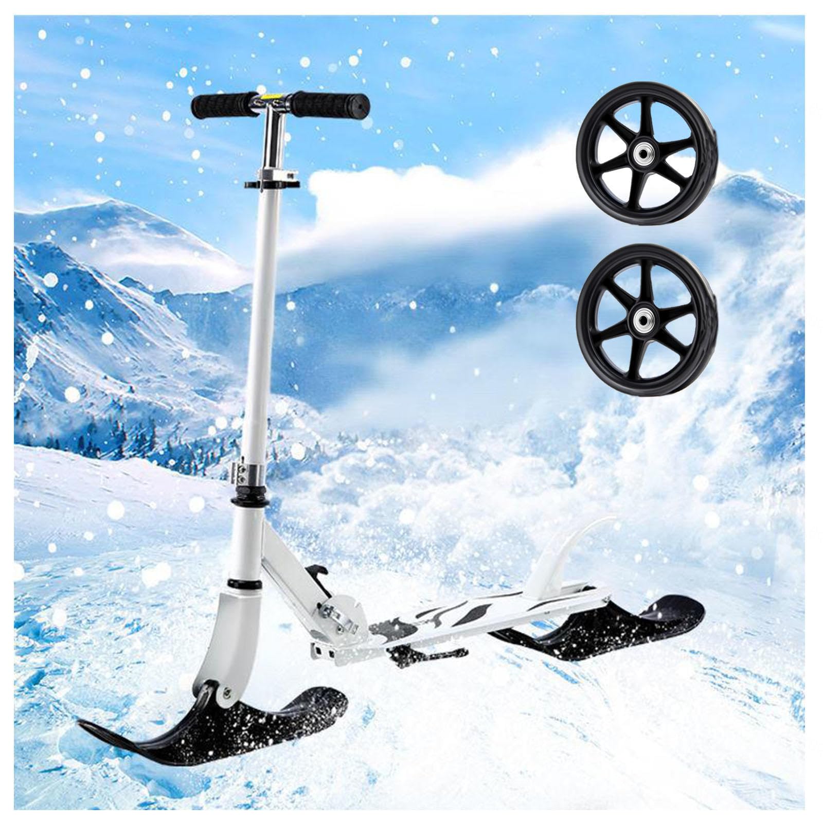 Plegable 2 en 1 Patinete Niño con Dos Ruedas Altura Ajustable 150 Kg De Carga Patinete de Nieve para Niños para Niños y Niñas de 3 a 15 Años Ideal para Deportes Al Aire Libre