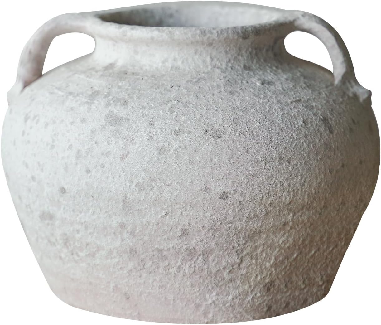 Rustic Terracotta Handle Flower Vase, Height 16.5cm/6.49in Vintage Clay Vases Farmhouse Decor, for Living Room Entryway Table Centerpiece Decor 16.5cm handle fat vase