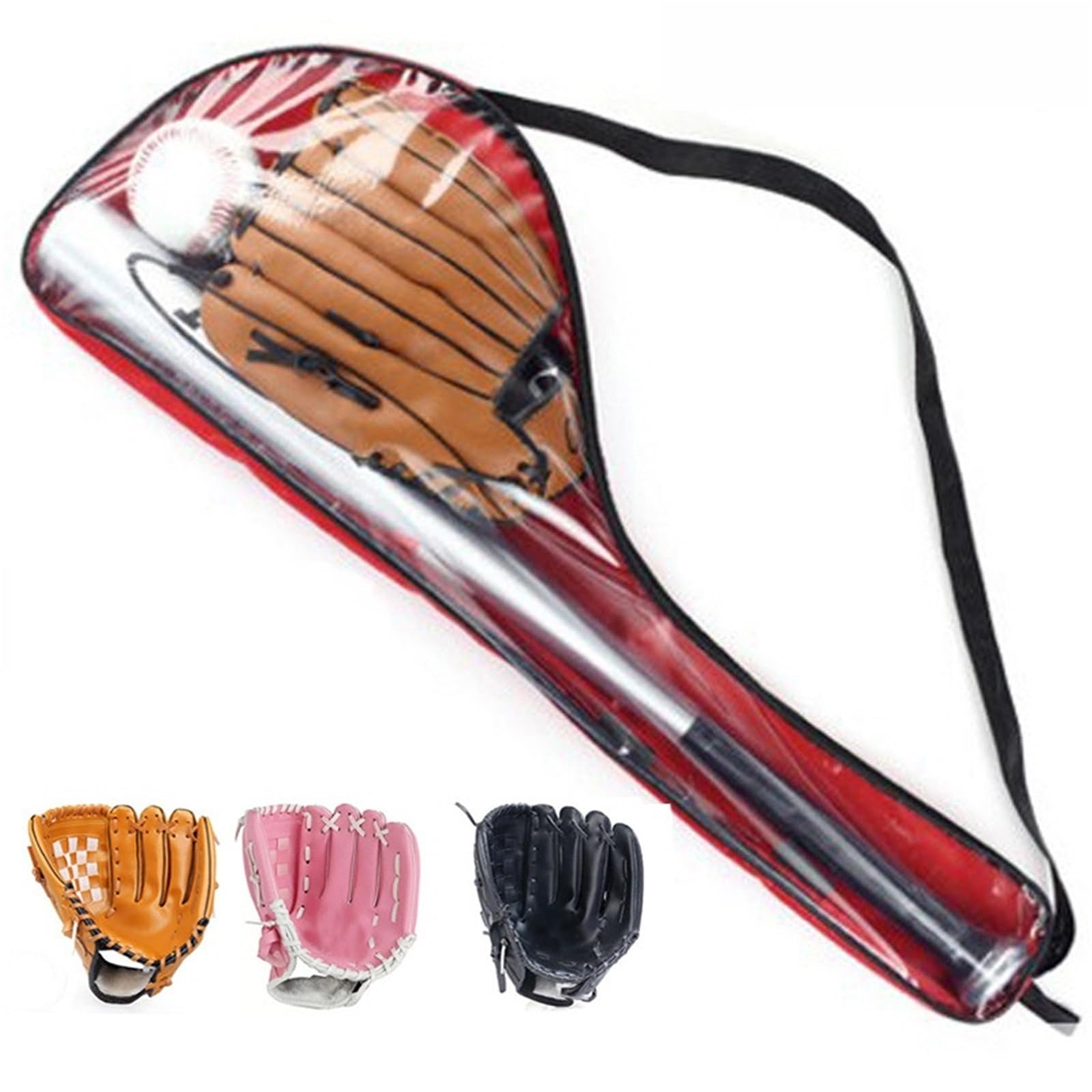 Guante de Béisbol Guantes de béisbol Traje Bate Aluminio Ligero 25 Pulgadas for Exteriores con Bolsa Transporte
