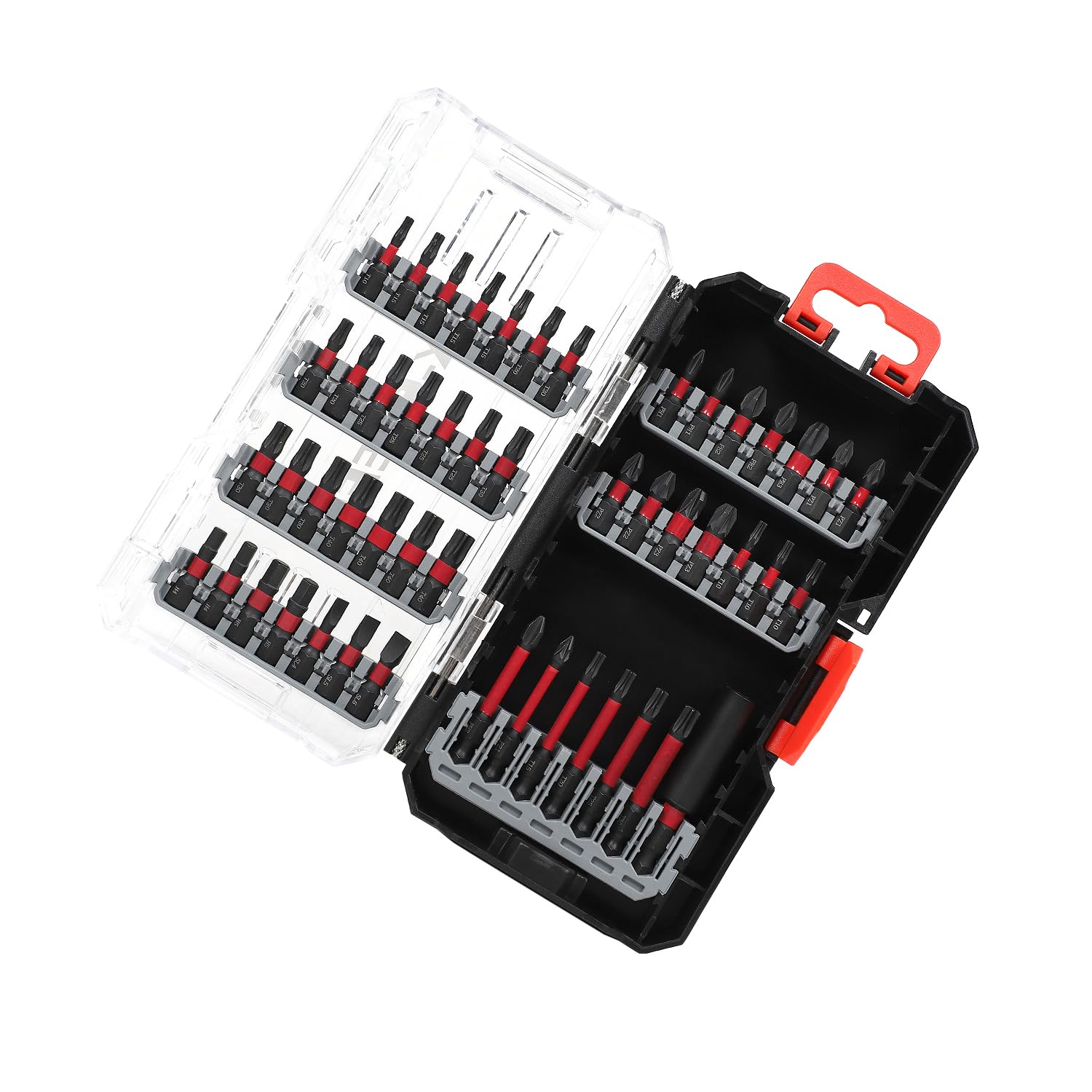X-STEEL Juego de 49 brocas de impacto, brocas de acero de alta velocidad, puntas de destornillador de acero S2, soporte magnético, barra de extensión, juego completo para madera, metal y perforación