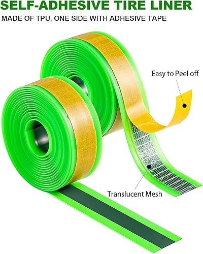 Miniatura 2 de Julai Revestimientos para neumáticos de bicicleta, tubo de bicicleta de montaña, protector autoadhesivo sin pinchazos, compatible con 20 24 26 28 29