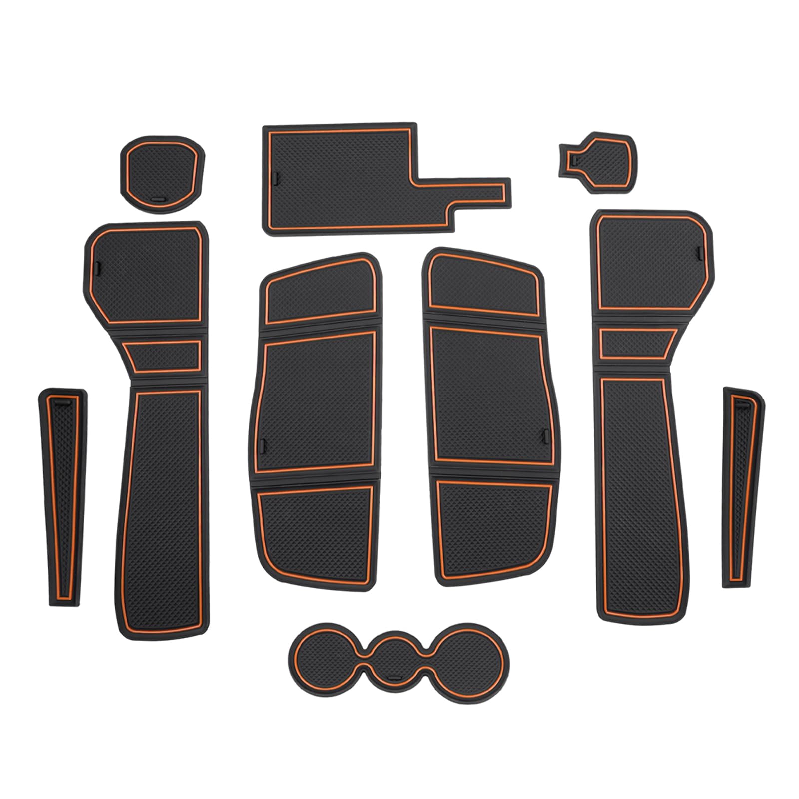 GAFAT Compatibile con Cupra Formentor 2021-2023 2024 (Automatico Elettronico) Tappetini Antiscivolo in Gomma, Formentor 2023 Tappetino Console Centrale, Cuciture Porte, Formentor Accessori (Ottone)