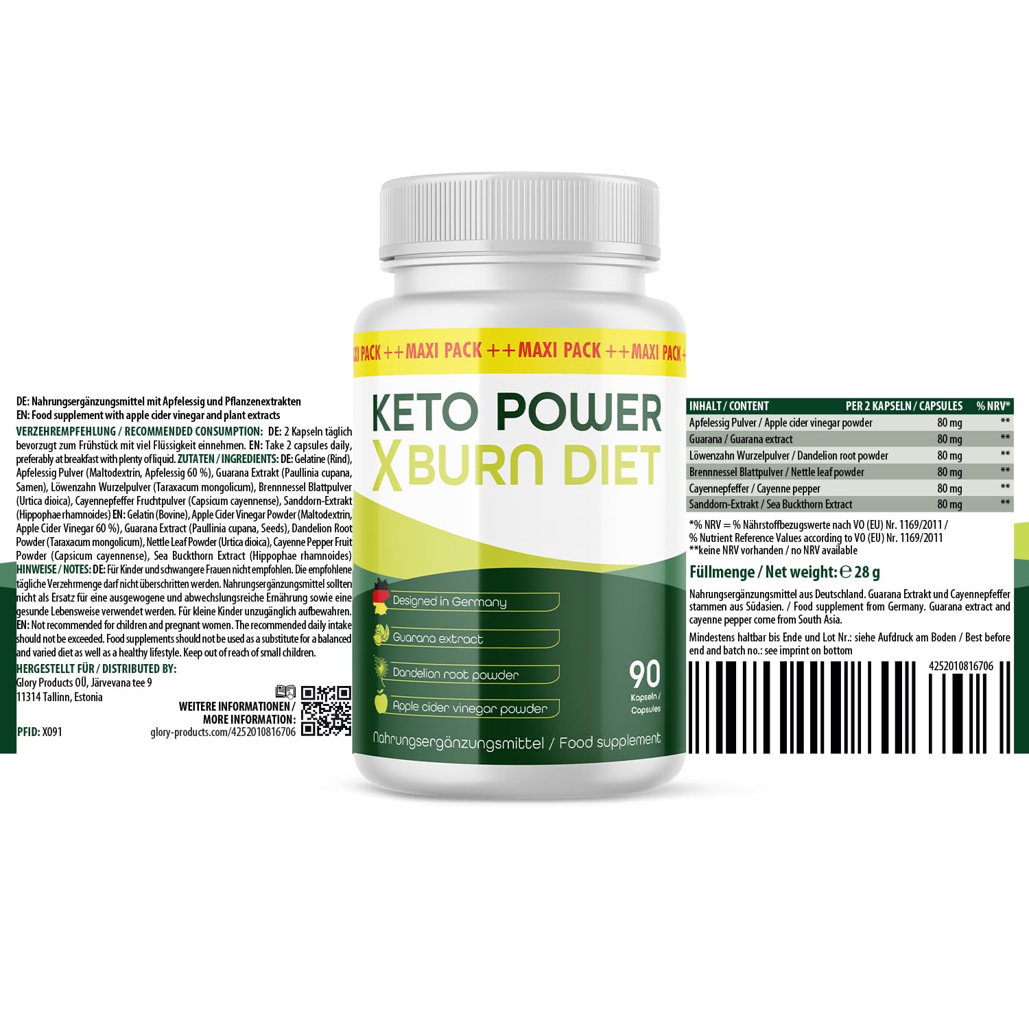 Keto Power X Burn Diet Kapseln | Ideal begleitend für dein Ziel | in der großen Maxi-Dose | Inhalt 90 Kapseln