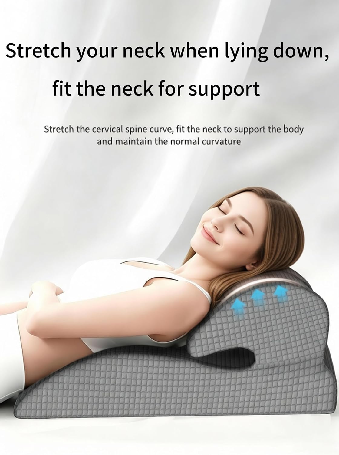 Cloud Artisan Couples' Firm Support Memory Foam Wedge Pillow, 35° Angled Support for Neck and Waist, Multi-Position Support Pillow (Double Gray)