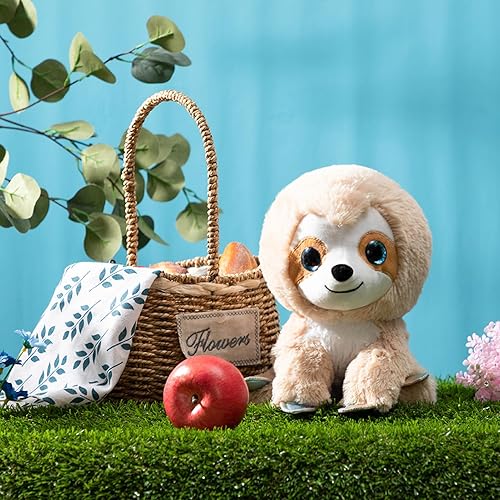 Miniatura 2 de HollyHOME Perezoso de peluche con ojos con purpurina, juguete para regalo de cumpleaños, día festivo, 10 pulgadas, color gris