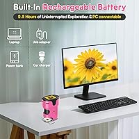 Vista 9 de Microscopio de mano 1000X para niños, pantalla 4K de 2.0 pulgadas, mini microscopios digitales de bolsillo recargables con kit de portaobjetos