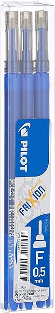 Pilot Refills for Frixion Point Rollerball 0.5 mm - Blue, Pack of 3