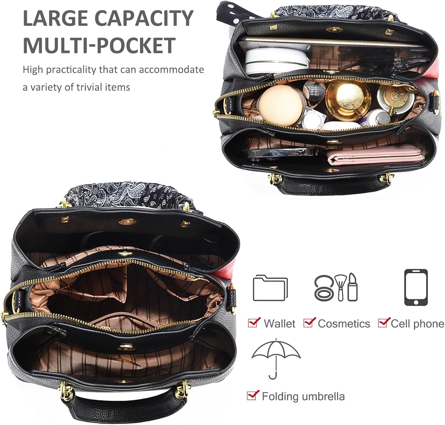 NICOLE & DORIS Classic Top Handles Bags Handbags for Women PU Leather Shopper Ladies Crossbody Bag Shoulder Bag - Image 4