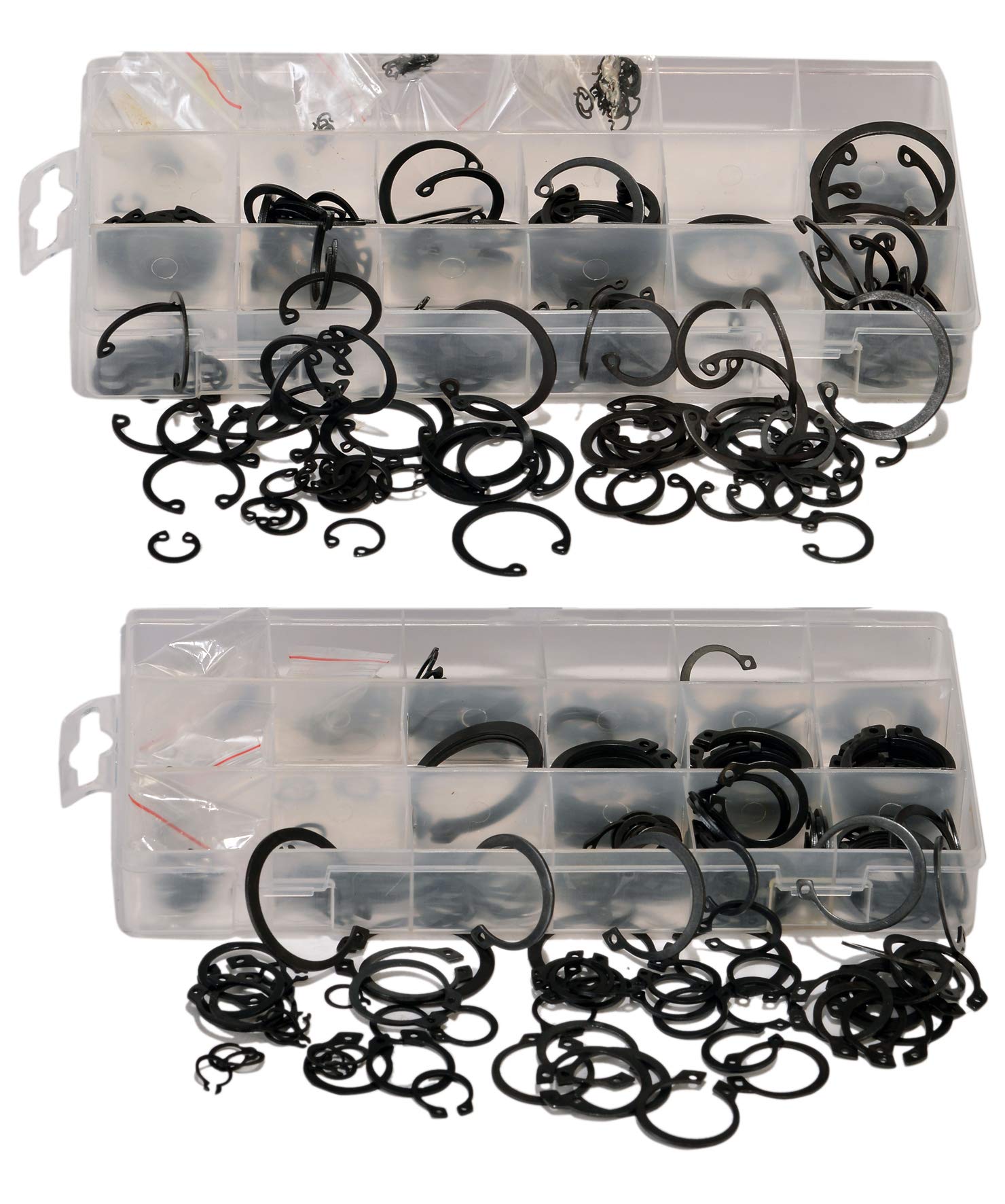 Sicherungsring-Sortiment (Seegering-Set) Sprengringe/Nutenring für Innen und Außen-Ø 3 – 32 mm, 600-tlg (im Kunststoff-Aufbewahrungsbox)