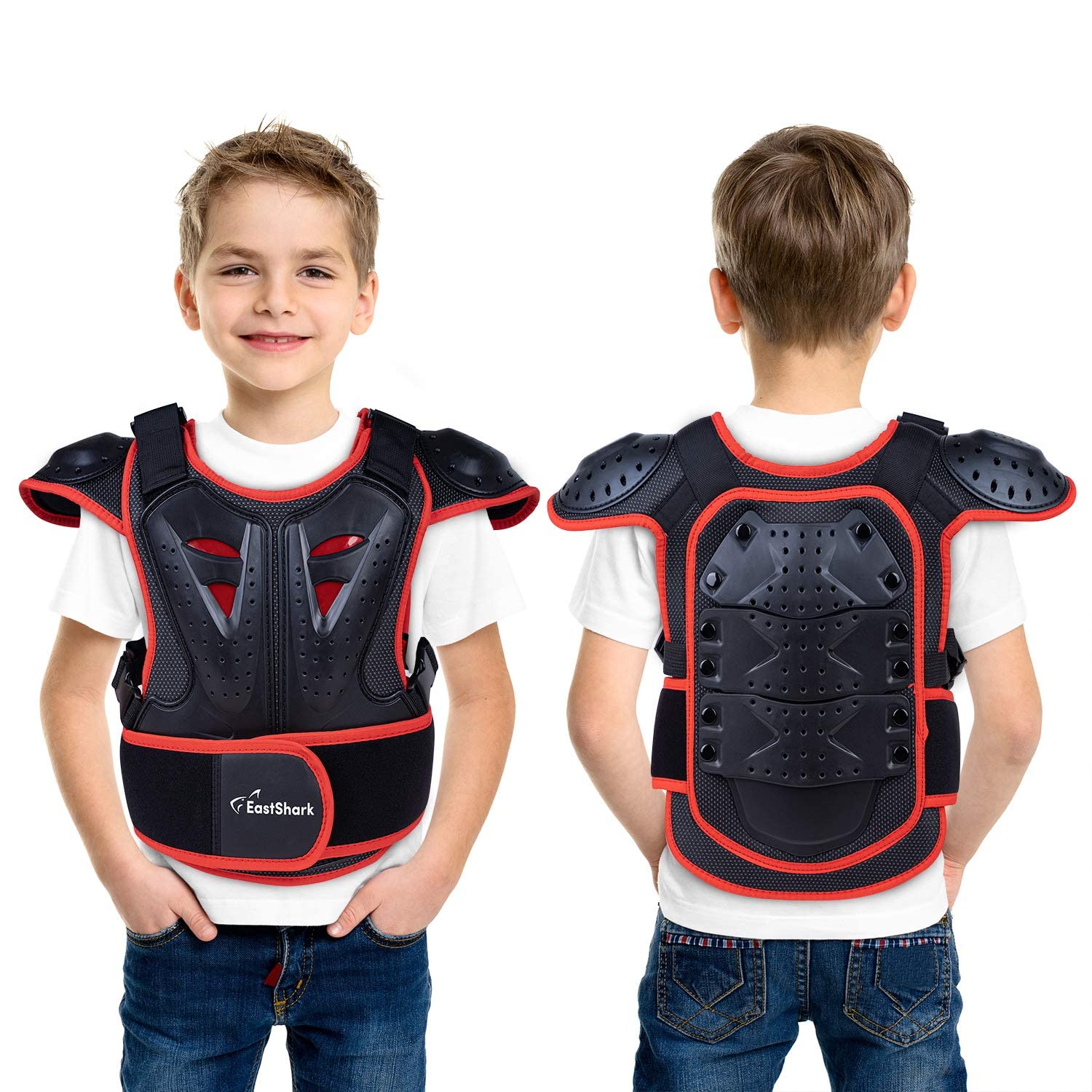 Seahouse Children Bicycle Motorcycle Armor Vest Back Protector Mens Armored Street Racing Jacket 1pc RANDOM bandana Red S